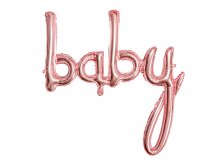 Folinis balionas "BABY", rožinis auksas (1vnt.)